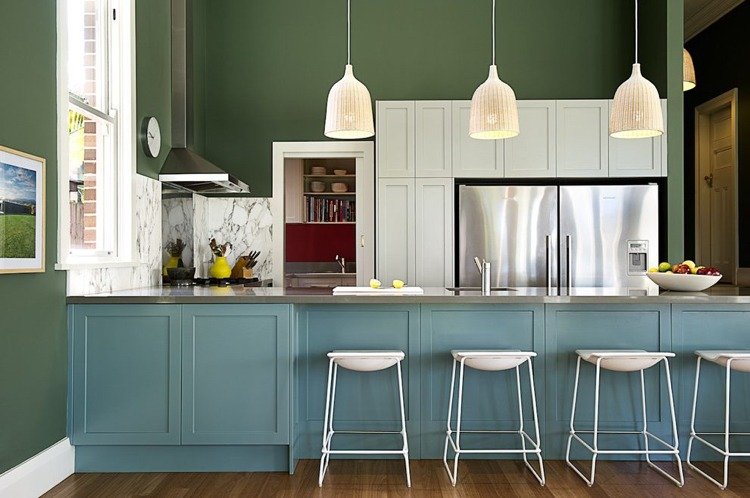 cores pastel de cozinha combinam verde azul branco