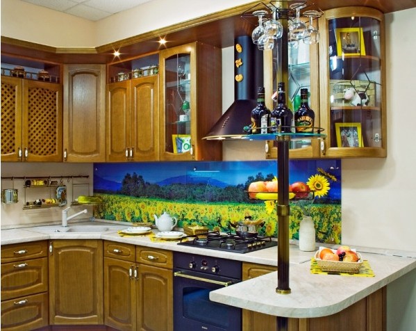 Cozinha-parede-fundo-acrílico-foto-girassóis