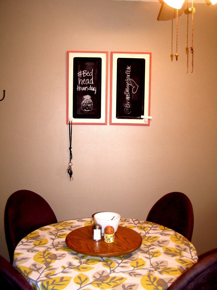 armários de cozinha-quadro-negro-quadro-sala de jantar-decoração de parede