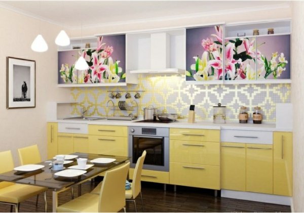 elegante-floral-motivos-cozinha moderna