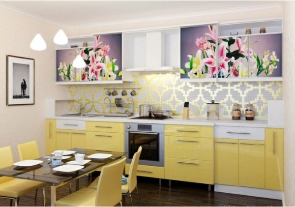 elegante-floral-motivos-cozinha moderna