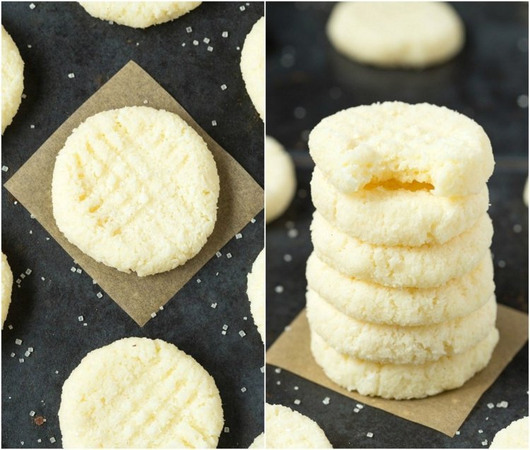 cookies de coco ceto de baixo teor de carboidratos serpenteia sem açúcar vegan sem assar