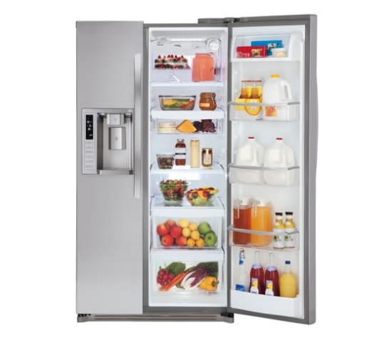 Dispensador de gelo para cubos de gelo com revestimento óptico de aço modelo LSC27937ST