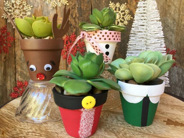 consertar vasos de flores para crianças natalinas figuras de inverno vasos de plantas