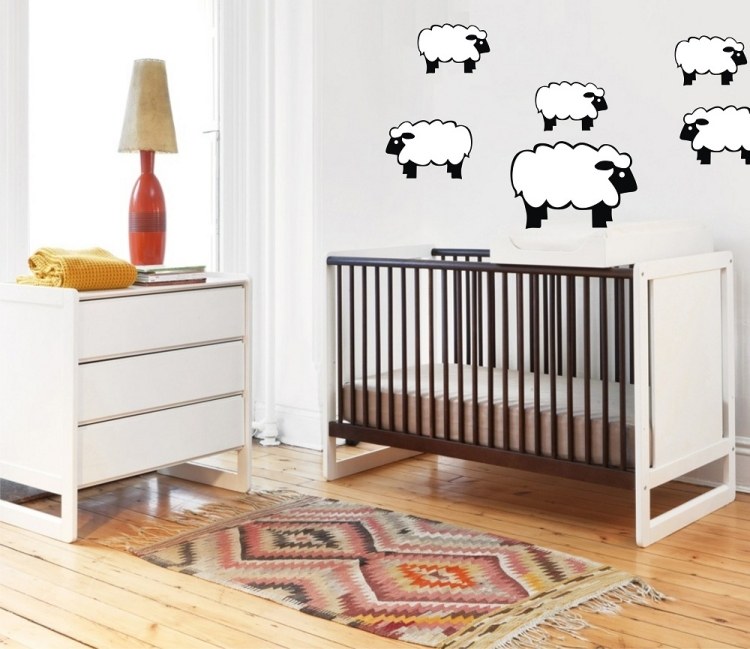 Idéias de decoração de quarto infantil -walltattoos-sheep