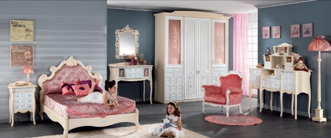 móveis de quarto infantil com toques de rosa por forni mobili