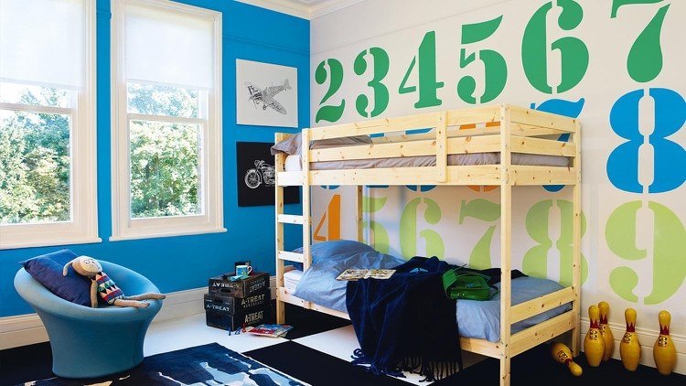 Projeto de quarto infantil turquesa verde para ideias de meninos