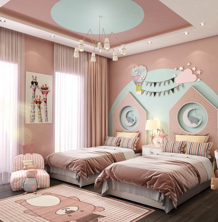 Ideias de design rosa escuro para quarto infantil para quartos de meninas