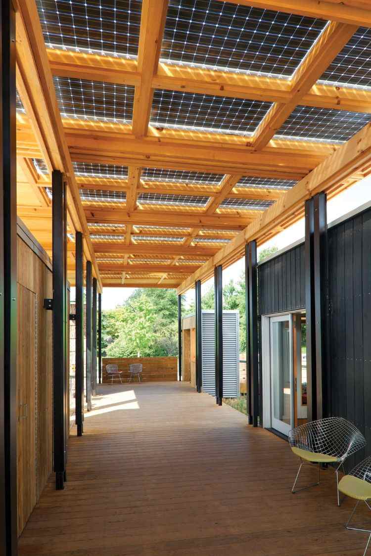 exemplos de sustentabilidade de construção ecológica de construção arquitetura sustentável design sustentável painéis solares de telhados