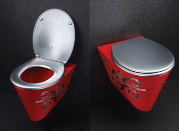 Banheiro moderno vermelho com design minimalista Neo Metro