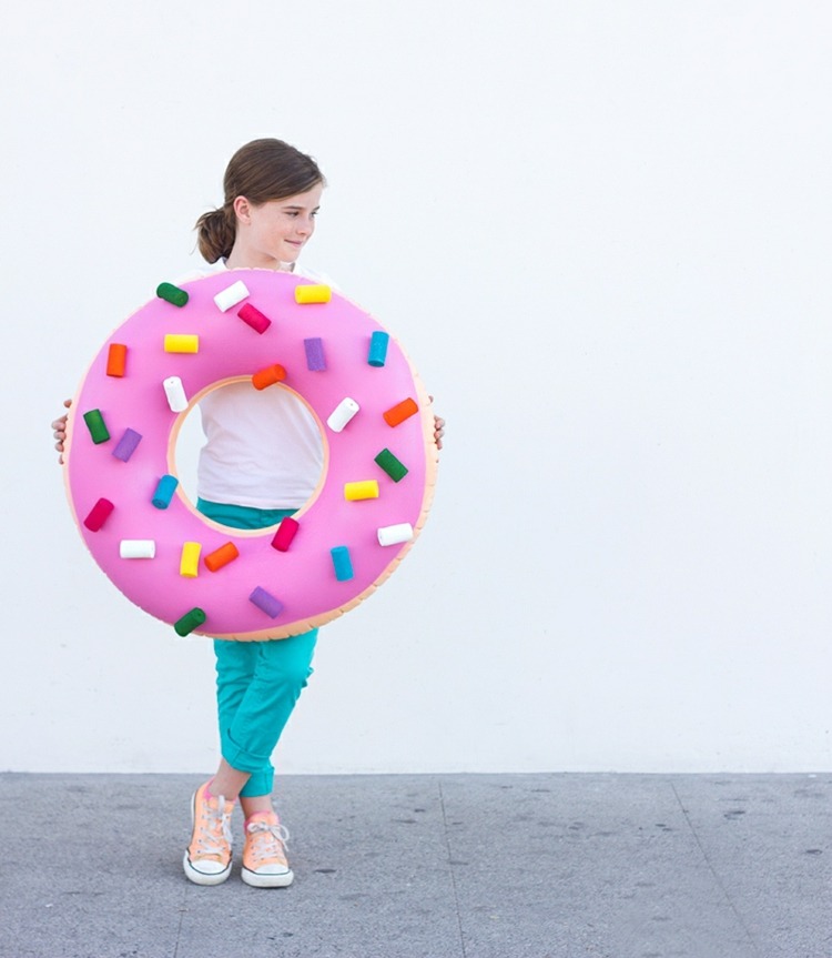 faça você mesmo uma fantasia de donut colorido carnaval