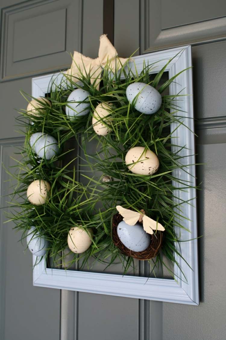 Grinalda-cascas de ovo-funileiro-coroa-de-páscoa-grama-artificial-decoração-ninhos-ovos-de-páscoa-decoração