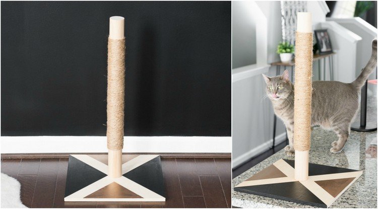 gato arranhando móveis construa você mesmo poste de arranhar fácil