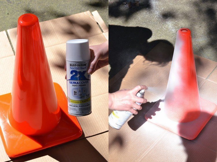 DIY para arranhar móveis para colorir em cone de gato