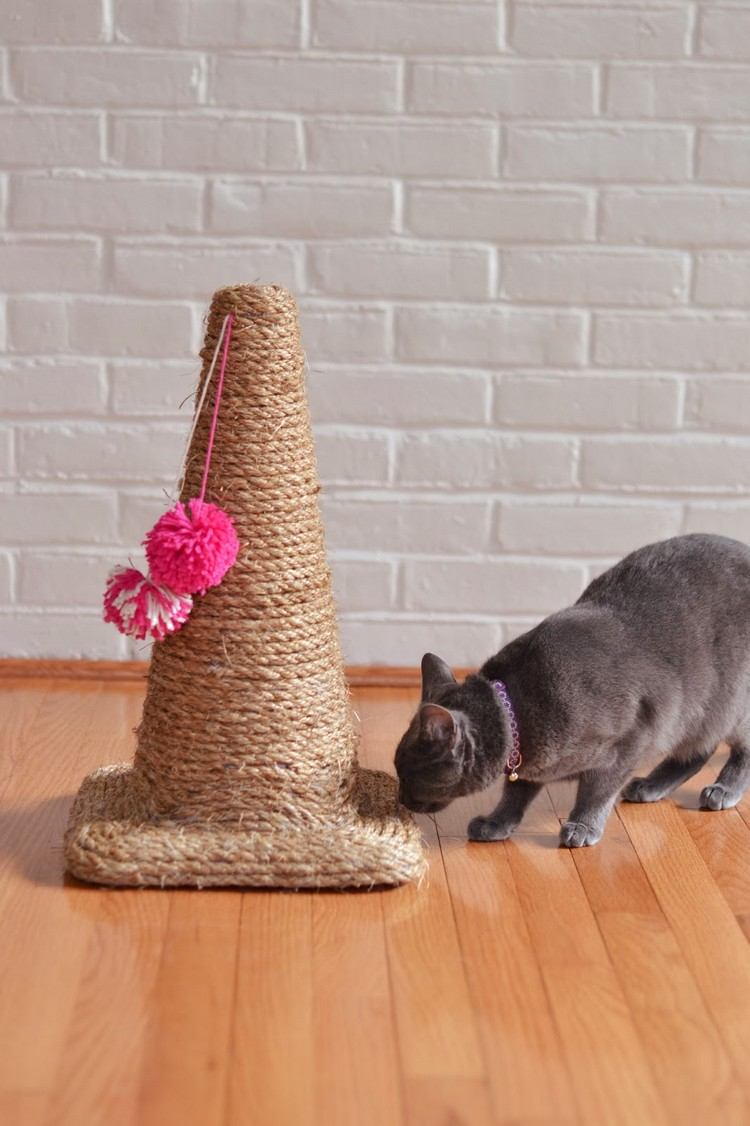 cone de barreira poste para arranhar brinquedo de gato