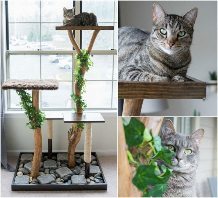 poste de arranhar para gato com design moderno