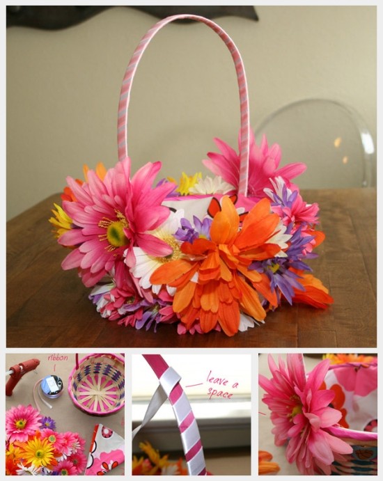 Decoração floral Ideias para cesta-faça-você-mesmo na Páscoa