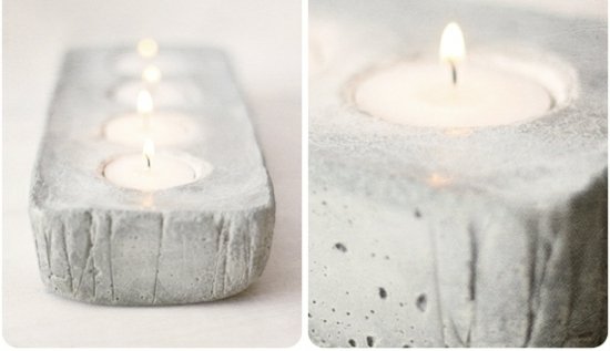 Faça velas de concreto você mesmo