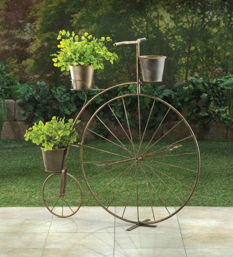 idéias criativas de jardim bicicleta retro vasos de flores de metal estilo industrial