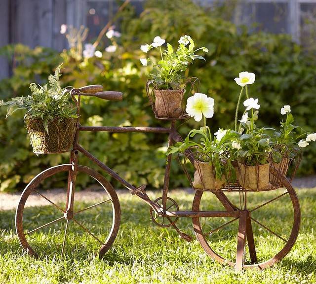 ideias baratas upcycling bicicleta enferrujada