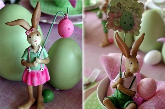 Idéias criativas para decoração de mesa de figura de coelhinho da Páscoa