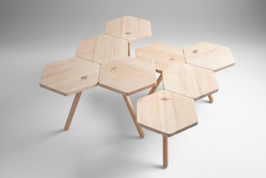 mesa de centro hexagonal idéias criativas design e decoração de móveis