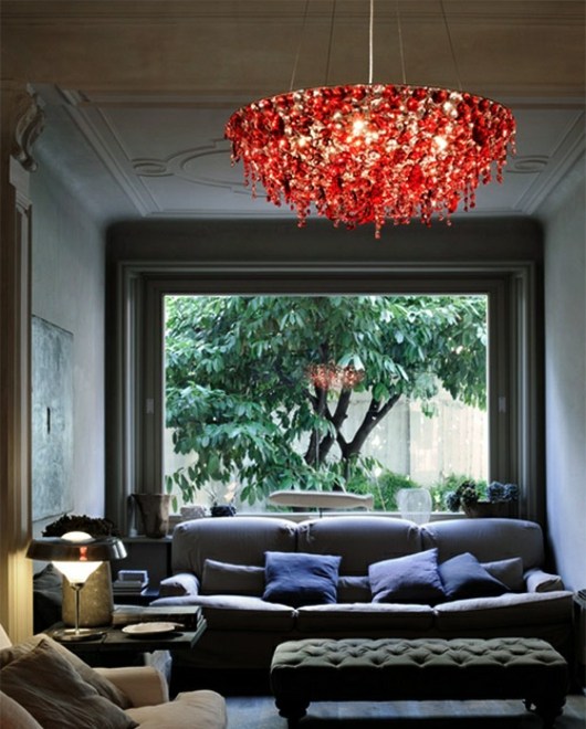 iluminação elegante na sala de estar