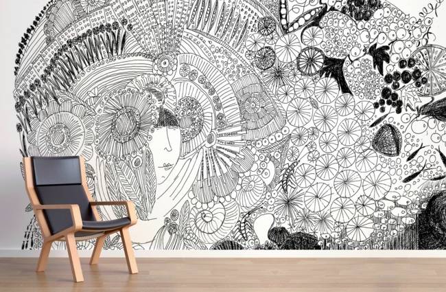 Papel de parede de design original de padrão japonês