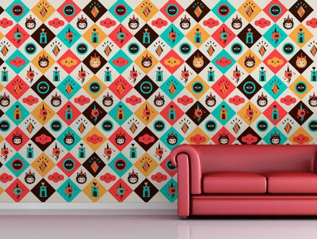 ideias engraçadas de padrão de papel de parede colorido