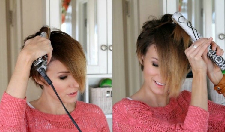 cabelo curto-cachos-penteado-instruções-alisadores de pixie