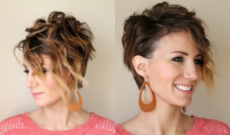 cabelo curto-cachos-penteado-instruções-pixie-messy-straighteners