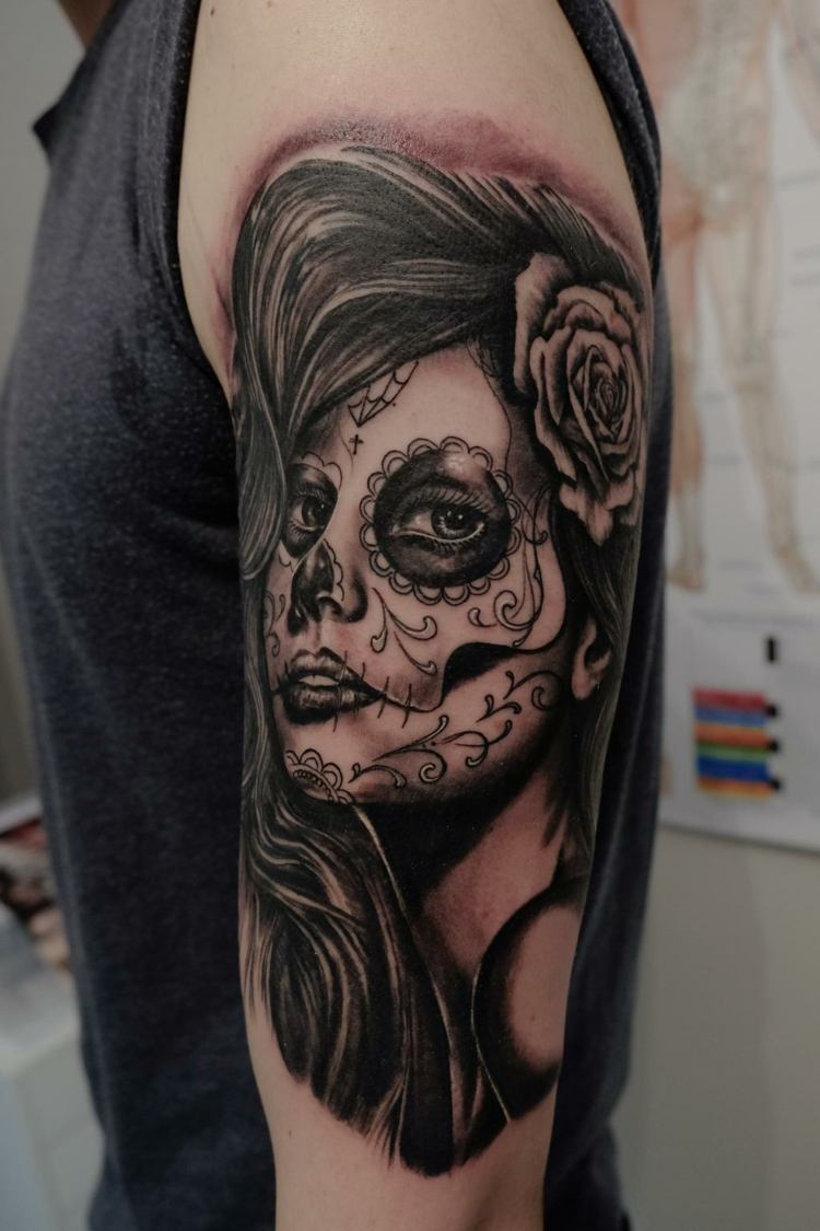 La Catrina Tattoo dia moderno do significado da tatuagem morta