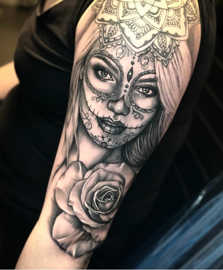 La Catrina Significado Tatuagem Design de Tatuagem de Ombro Para Mulheres