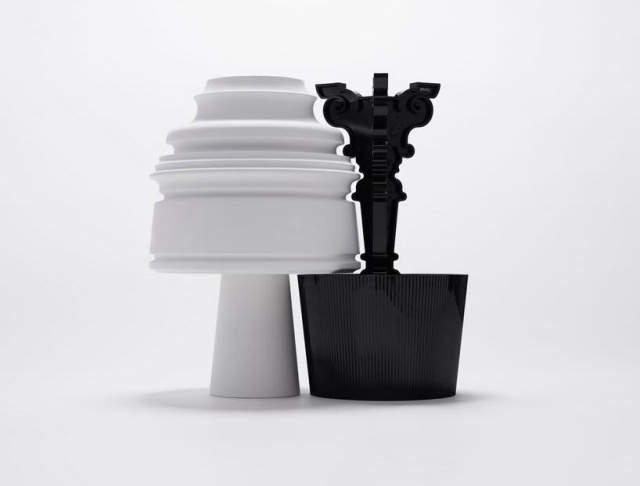 Candeeiro de mesa Kartell design de candeeiro de mesa Bourgie Nendo redesenho negativo positivo