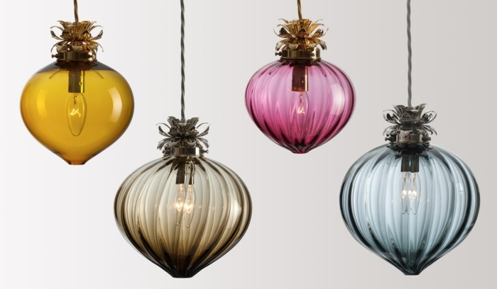 lâmpada design de vidro colorido gota forma vintage