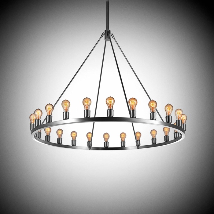 lâmpadas lustre design retro redondas de metal edison