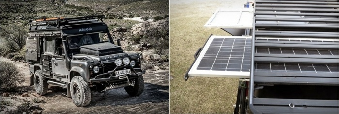 células solares telhado veículo off-road camping defensor Ícaro
