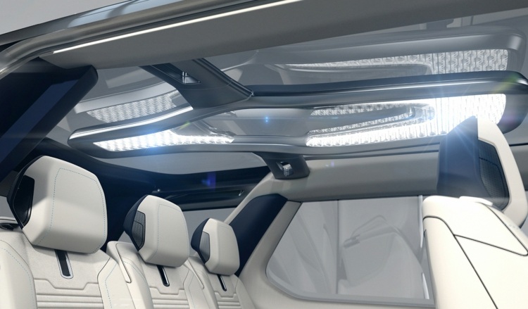 suv auto land rover discovery visão interior iluminação do telhado