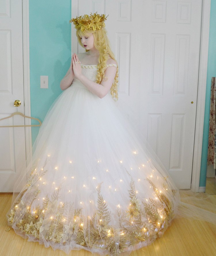 Trajes de festa em LED com luz de vestido angel tutu