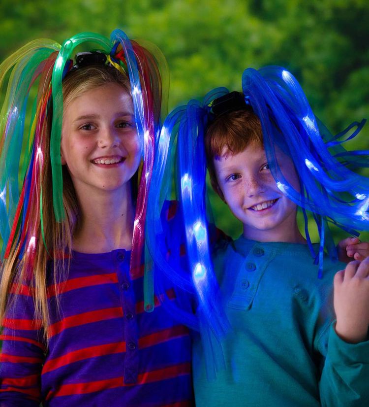 Trajes de festa led para crianças, cocar colorido