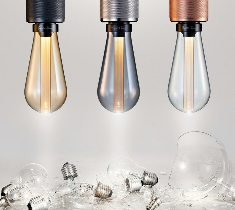 lâmpada led design de soquete de aço quebrado