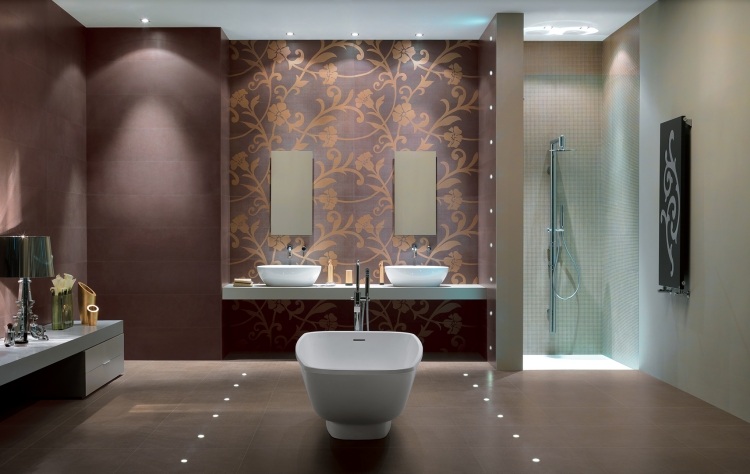 led-telhas-iluminação indireta-banheiro-marrom-moderno-design-autônomo-banheira-keope