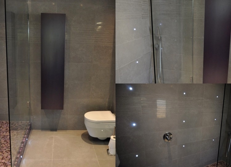 led-telhas-indireta-iluminação-banheiro-renovando-chuveiro-parede de vidro-banheiro-superfície reflexiva