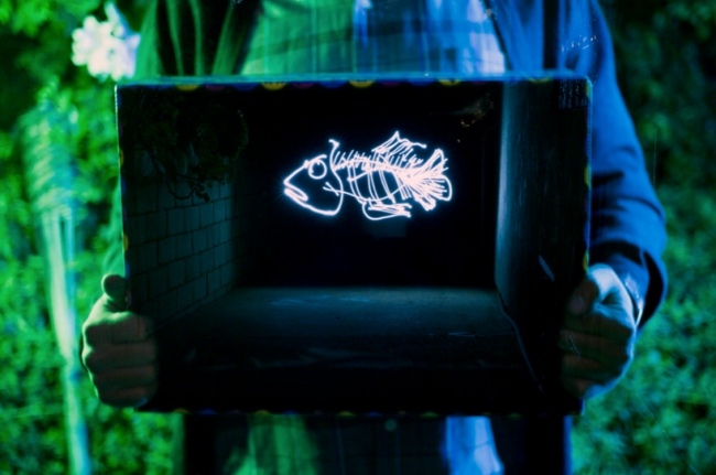 fish art installation light de darren pearson