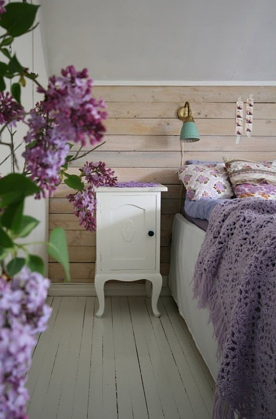 mobiliário de quarto de tecto em malha lilás
