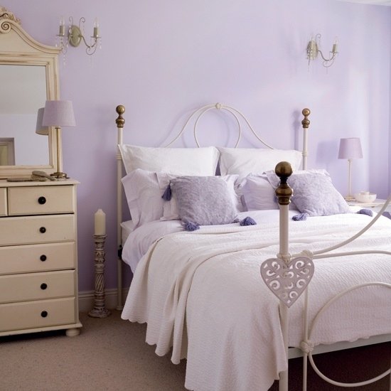 nuances de cor clara para mobiliar quartos em cor lilás