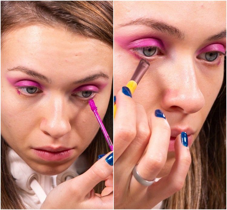 Look de maquiagem para festa de Réveillon em fúcsia enfatizando o contorno dos olhos