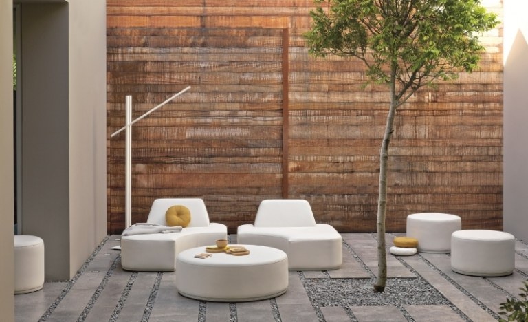 Idéias de sofá-mesa de centro de móveis de jardim lounge