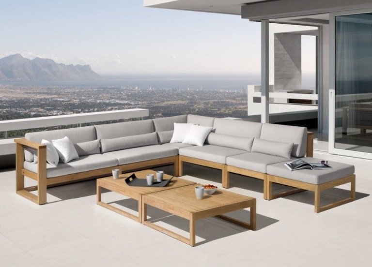 Móveis de jardim lounge-moderno-modular-sofá-mesa de jardim