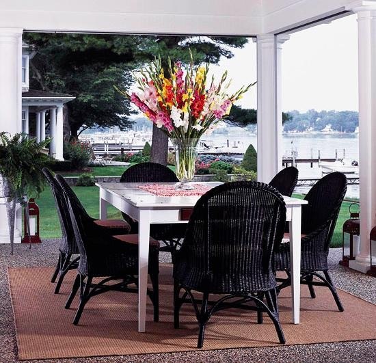 Garden Lounge Cadeiras pretas - bouquet grande